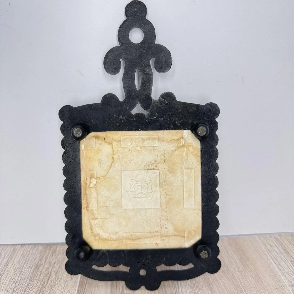 Vintage Cast‎ Iron Trivet Wall Hanging Tile Thank You For Everything Birds